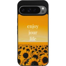 Google Pixel 9 Pro XL Case Hülle - Silikon schwarz Summer 2025 Enjoy your life