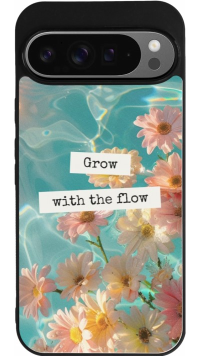 Google Pixel 9 Pro XL Case Hülle - Silikon schwarz Summer 2025 Grow with the flow