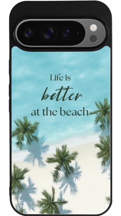 Google Pixel 9 Pro XL Case Hülle - Silikon schwarz Summer 2025 Life is better at the beach
