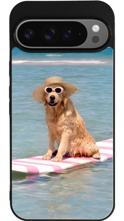 Google Pixel 9 Pro XL Case Hülle - Silikon schwarz Summer Dog on Paddle
