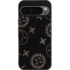 Google Pixel 9 Pro XL Case Hülle - Silikon schwarz Suns and Moons