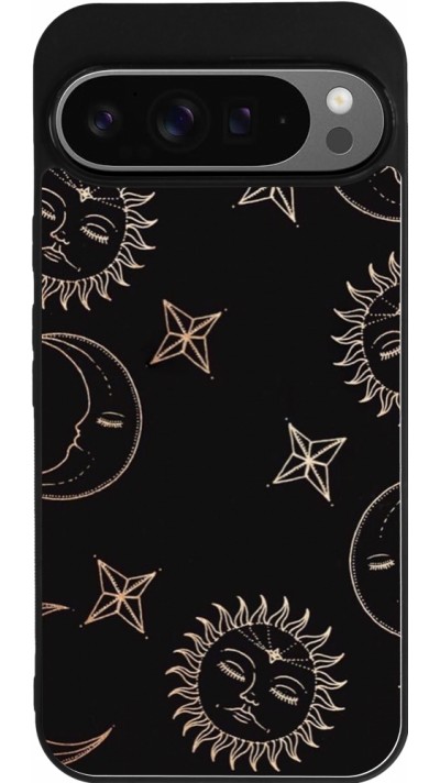Google Pixel 9 Pro XL Case Hülle - Silikon schwarz Suns and Moons