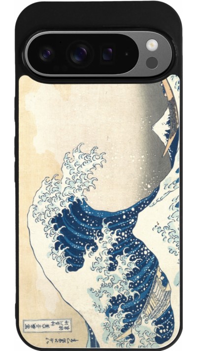 Coque Google Pixel 9 Pro XL - Silicone rigide noir Tableau art - La Grande Vague de Kanagawa - Hokusai