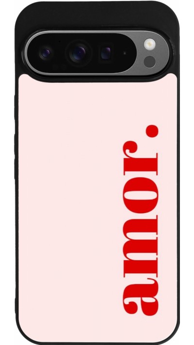 Google Pixel 9 Pro XL Case Hülle - Silikon schwarz Valentine 2024 amor