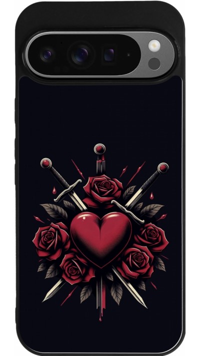 Google Pixel 9 Pro XL Case Hülle - Silikon schwarz Valentine 2024 gothic love