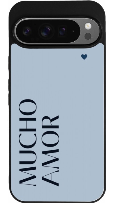 Google Pixel 9 Pro XL Case Hülle - Silikon schwarz Valentine 2024 mucho amor azul