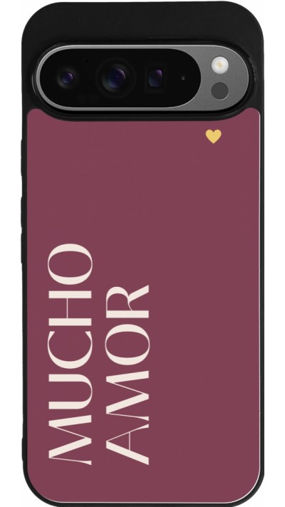 Google Pixel 9 Pro XL Case Hülle - Silikon schwarz Valentine 2024 mucho amor rosado