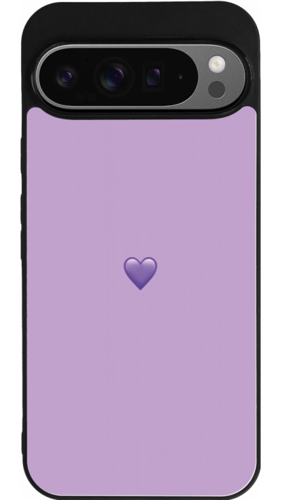 Google Pixel 9 Pro XL Case Hülle - Silikon schwarz Valentine 2023 purpule single heart