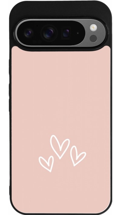 Google Pixel 9 Pro XL Case Hülle - Silikon schwarz Valentine 2023 three minimalist hearts