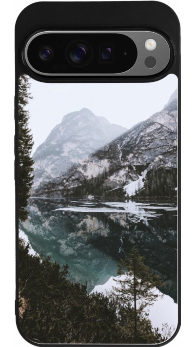 Google Pixel 9 Pro XL Case Hülle - Silikon schwarz Winter 22 snowy mountain and lake