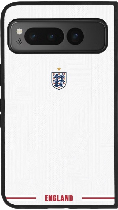 Coque Google Pixel Fold - Silicone rigide noir Maillot de football Angleterre 2026 personnalisable