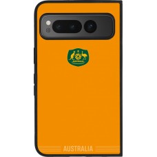 Coque Google Pixel Fold - Silicone rigide noir Maillot de football Australie 2026 personnalisable