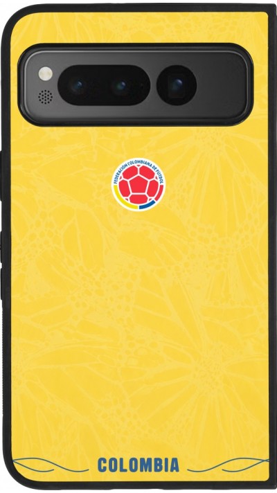 Coque Google Pixel Fold - Silicone rigide noir Maillot de football Colombie 2026 personnalisable