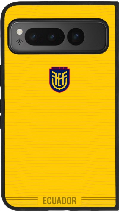 Coque Google Pixel Fold - Silicone rigide noir Maillot de football E?quateur 2026 personnalisable