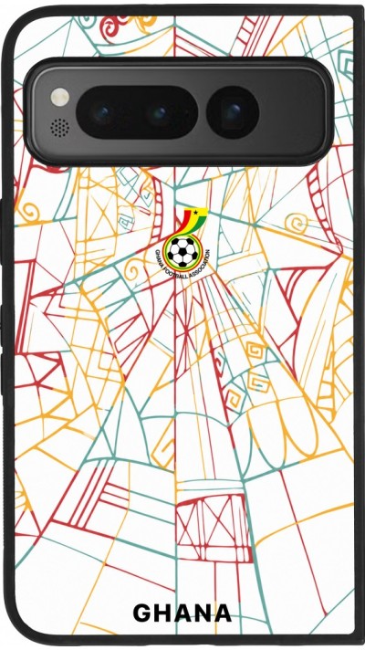 Coque Google Pixel Fold - Silicone rigide noir Maillot de football Ghana 2026 personnalisable