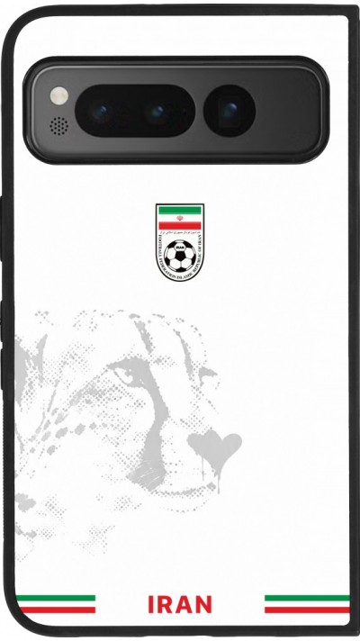 Coque Google Pixel Fold - Silicone rigide noir Maillot de football Iran 2026 personnalisable
