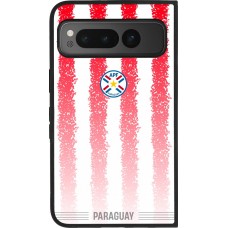 Coque Google Pixel Fold - Silicone rigide noir Maillot de football Paraguay 2026 personnalisable