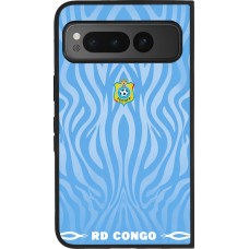 Coque Google Pixel Fold - Silicone rigide noir Maillot de football RD Congo 2026 personnalisable