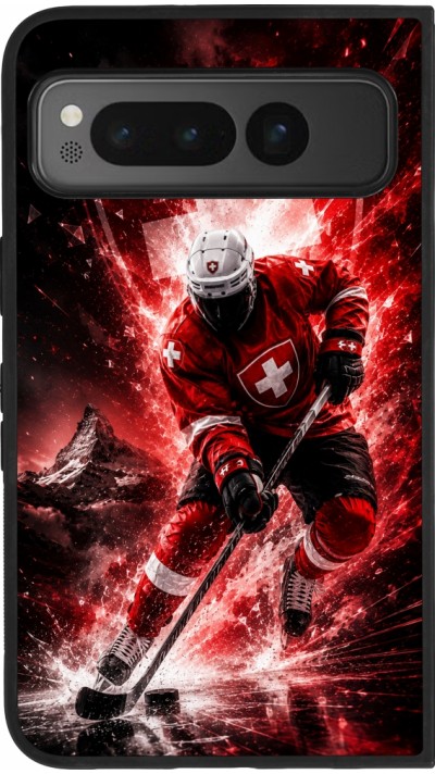 Coque Google Pixel Fold - Silicone rigide noir Hockey World Championship Player