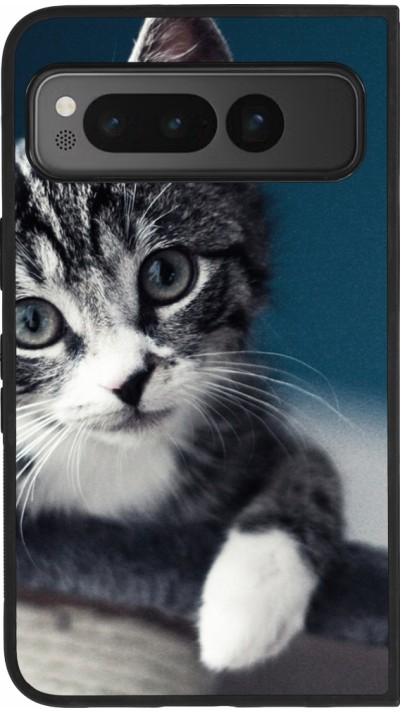 Coque Google Pixel Fold - Silicone rigide noir Meow 23