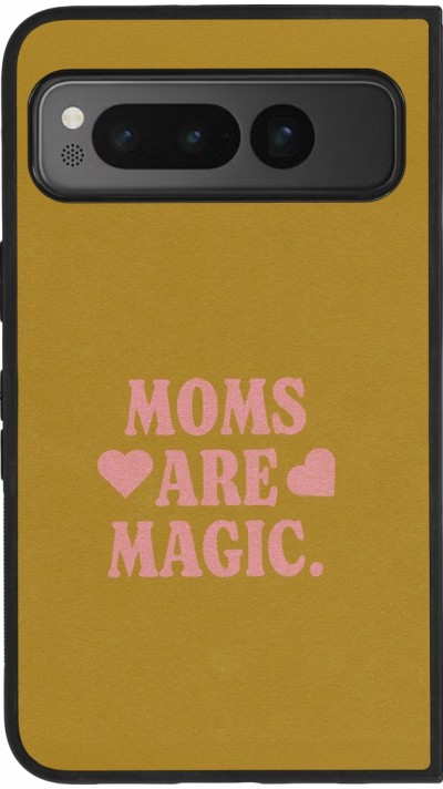 Coque Google Pixel Fold - Silicone rigide noir Mom 2026 Are Magic