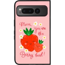 Coque Google Pixel Fold - Silicone rigide noir Mom 2026 Berry best