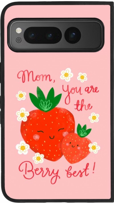 Coque Google Pixel Fold - Silicone rigide noir Mom 2026 Berry best