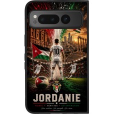 Coque Google Pixel Fold - Silicone rigide noir Football Jordanie splash 2026