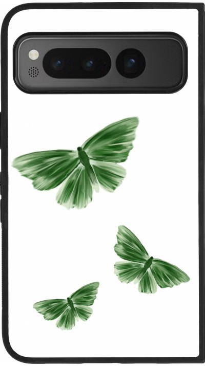 Google Pixel Fold Case Hülle - Silikon schwarz Butterflies Spring 2026