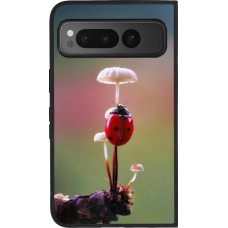 Google Pixel Fold Case Hülle - Silikon schwarz Ladybird on a mushroom Spring 2026