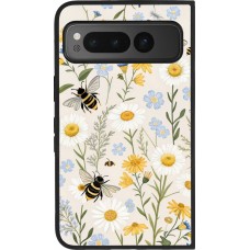 Google Pixel Fold Case Hülle - Silikon schwarz Pattern bees Spring 2026