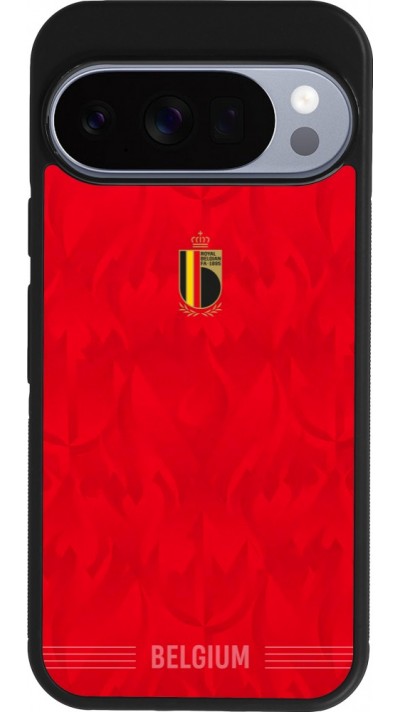 Coque Google Pixel 10 / Pixel 10 Pro - Silicone rigide noir Maillot de football Belgique 2026 personnalisable