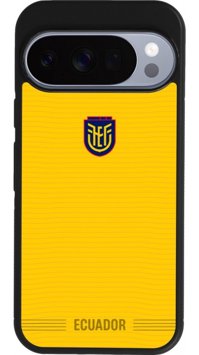 Coque Google Pixel 10 / Pixel 10 Pro - Silicone rigide noir Maillot de football E?quateur 2026 personnalisable