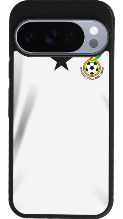 Coque Google Pixel 10 / Pixel 10 Pro - Silicone rigide noir Maillot de football Ghana 2022 personnalisable