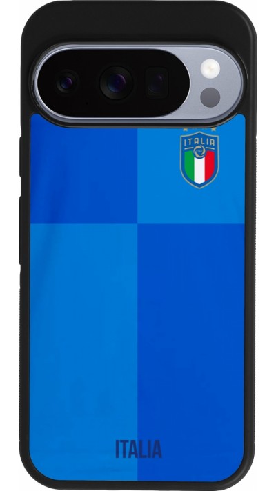 Coque Google Pixel 10 / Pixel 10 Pro - Silicone rigide noir Maillot de football Italie 2022 personnalisable
