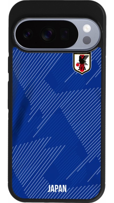 Coque Google Pixel 10 / Pixel 10 Pro - Silicone rigide noir Maillot de football Japon 2022 personnalisable