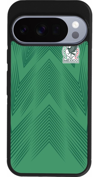 Coque Google Pixel 10 / Pixel 10 Pro - Silicone rigide noir Maillot de football Mexique 2022 personnalisable
