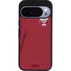 Coque Google Pixel 10 / Pixel 10 Pro - Silicone rigide noir Maillot de football Qatar 2022 personnalisable