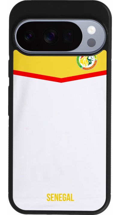 Coque Google Pixel 10 / Pixel 10 Pro - Silicone rigide noir Maillot de football Senegal 2022 personnalisable