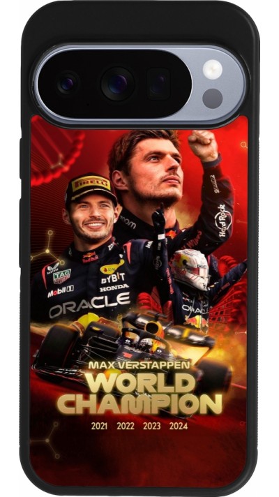 Coque Google Pixel 10 / Pixel 10 Pro - Silicone rigide noir Max Verstappen Champion 2023