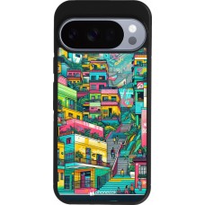 Coque Google Pixel 10 / Pixel 10 Pro - Silicone rigide noir Medellin Comuna 13 Art
