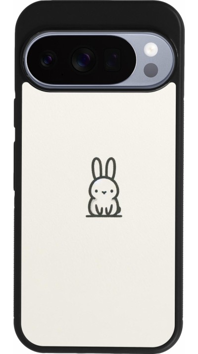 Coque Google Pixel 10 / Pixel 10 Pro - Silicone rigide noir Minimal bunny cutie
