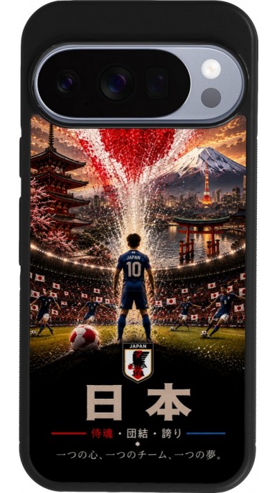 Coque Google Pixel 10 / Pixel 10 Pro - Silicone rigide noir Football Japon splash 2026