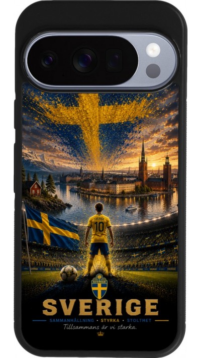 Coque Google Pixel 10 / Pixel 10 Pro - Silicone rigide noir Football Suède splash 2026
