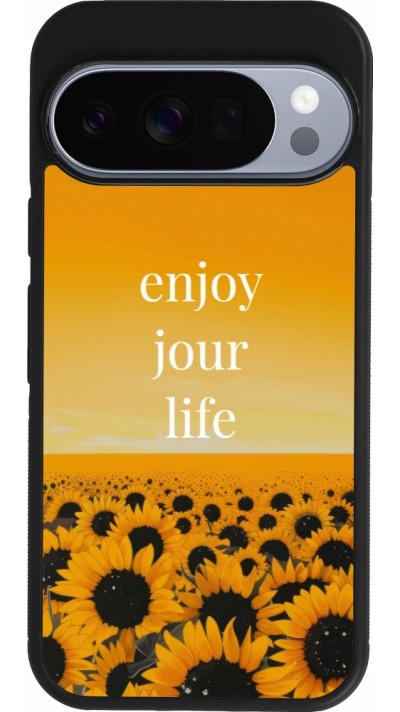Google Pixel 10 / Pixel 10 Pro Case Hülle - Silikon schwarz Summer 2025 Enjoy your life