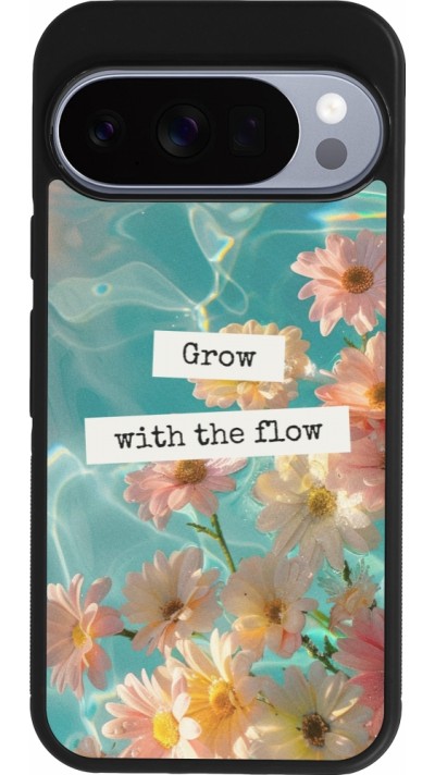 Google Pixel 10 / Pixel 10 Pro Case Hülle - Silikon schwarz Summer 2025 Grow with the flow