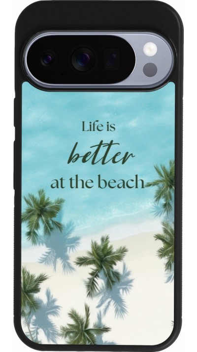 Google Pixel 10 / Pixel 10 Pro Case Hülle - Silikon schwarz Summer 2025 Life is better at the beach