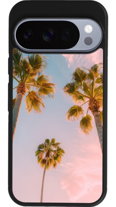 Google Pixel 10 / Pixel 10 Pro Case Hülle - Silikon schwarz Summer 2025 Palmiers