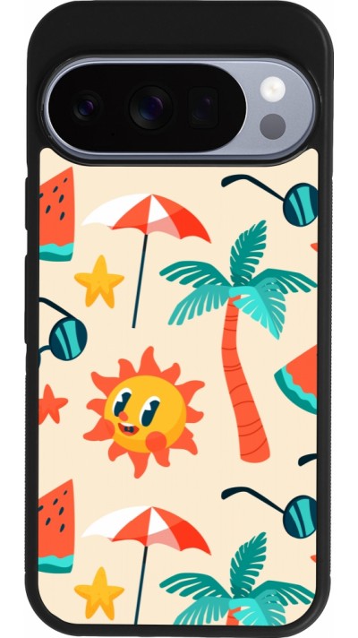 Google Pixel 10 / Pixel 10 Pro Case Hülle - Silikon schwarz Summer 2025 Pattern soleil