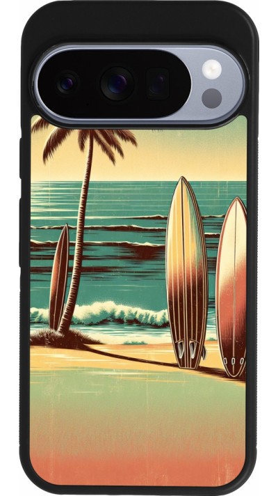 Google Pixel 10 / Pixel 10 Pro Case Hülle - Silikon schwarz Surf Paradise